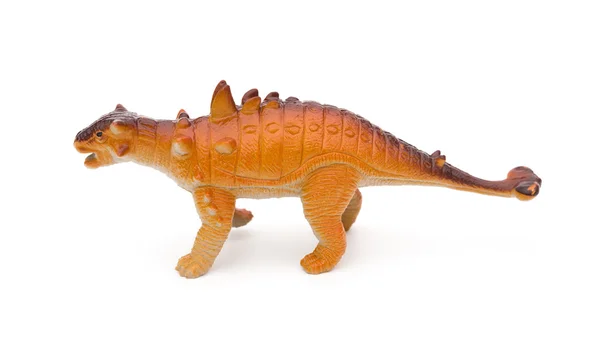 Vue de côté jouet Pinacosaurus orange sur fond blanc — Photo