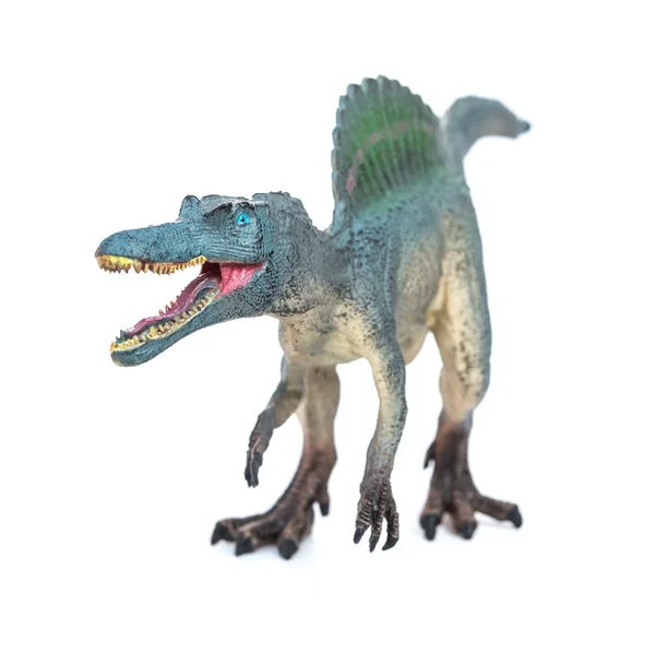 Grey grey spinosaurus toy on a white background — Stock Photo, Image