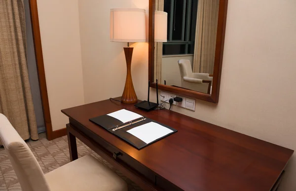 Desk in a hotel room as working area — Stock Photo, Image