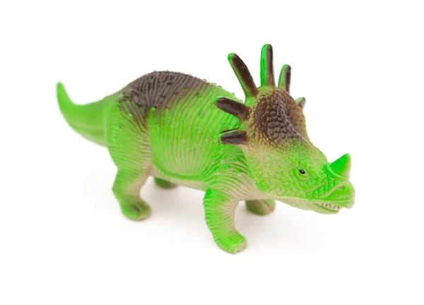 Gröna styracosaurus toy på vit bakgrund — Stockfoto