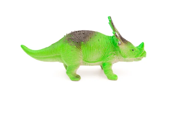 Sidan Visa grön styracosaurus toy på vit bakgrund — Stockfoto
