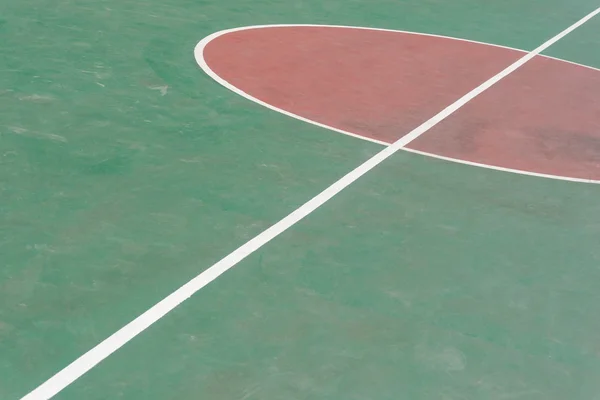 Πλευρά προβολή κεντρικό κύκλο του γήπεδο μπάσκετ — Φωτογραφία Αρχείου