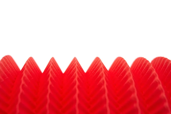 Side of a foldable red lantern on white with copy space — Stock Photo, Image