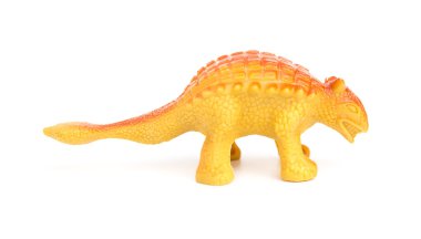 yan görünümü turuncu Pinacosaurus oyuncak beyaz bir arka plan üzerinde
