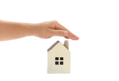 bir küçük müstakil ev, ev sigorta kavramı kapsayan veya ev sahipliği temsil eden sol