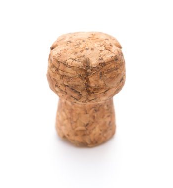 şampanya şişesi üzerinde beyaz bir backrgound gelen ahşap cork