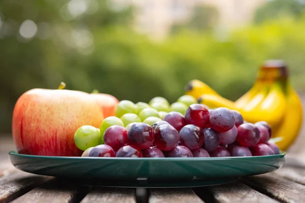 Vista Lateral Frutas Artificiais Composição Horizontal Livre — Fotografia de Stock