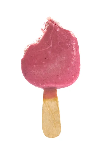 Beyaz Arka Planda Çoğunlukla Kırmızı Renkli Çikolatalı Buzlu Dondurma Yerdim — Stok fotoğraf