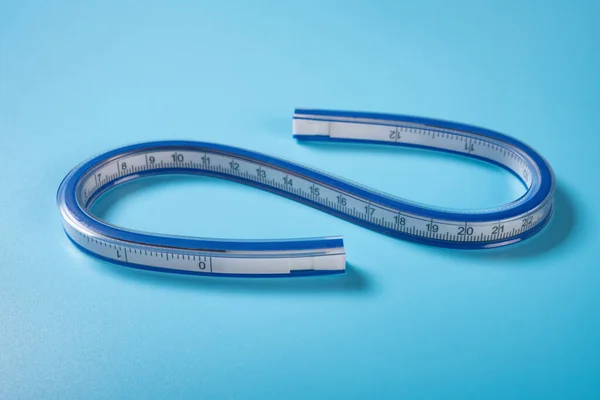 Flexible Measurer Blue Background — Stock Photo, Image