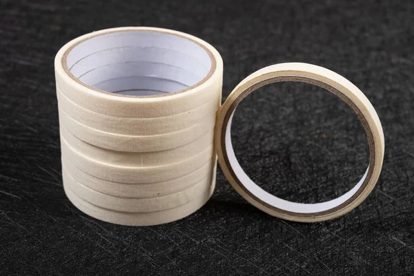 Angle View Masking Tapes Dark Background — Stock Photo, Image