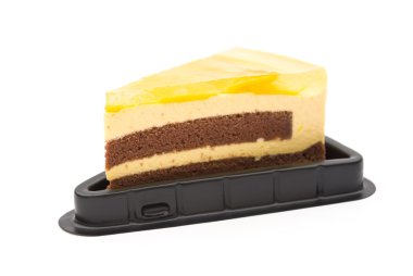 beyaz zemin üzerine lezzetli sandviç kek