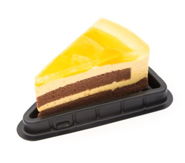 beyaz zemin üzerine lezzetli sandviç kek