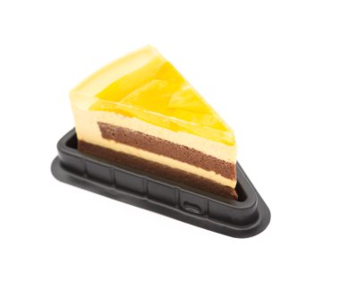 beyaz zemin üzerine lezzetli sandviç kek