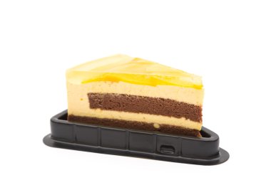 beyaz zemin üzerine lezzetli sandviç kek