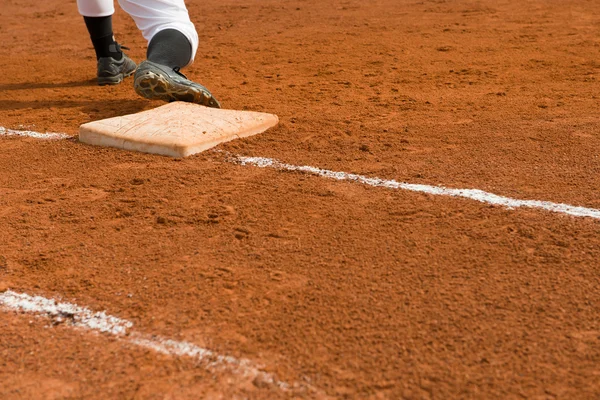 Base man in a baseball game — Stock Photo, Image