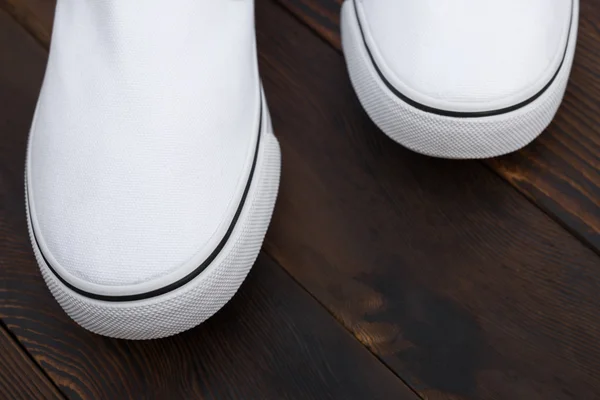 Front of pair of white sneakers — Stock Photo, Image