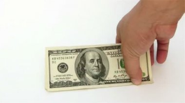 Beyaz üzerine USD kağıt para sayma