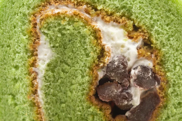녹차와 녹두로 만든 맛 있는 케이크의 클로즈업 — 스톡 사진