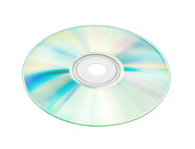 Compact discs on a white background with clipping path