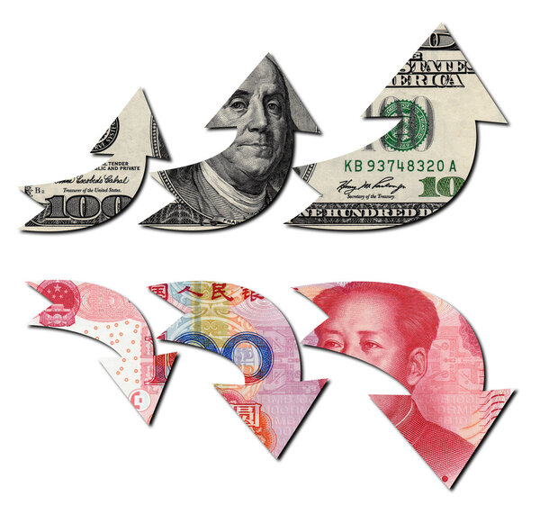 Usd Up Rmb Down, Financial Concept
