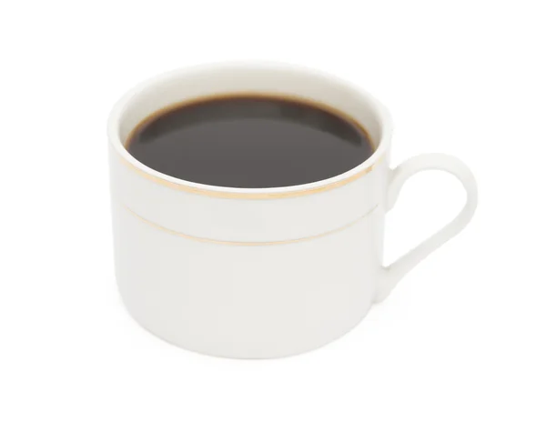 Kopje koffie op witte met uitknippad — Stockfoto