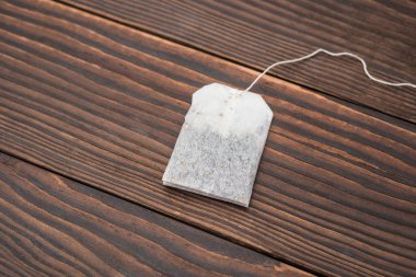 Üstten Görünüm teabag ahşap arka plan üzerinde