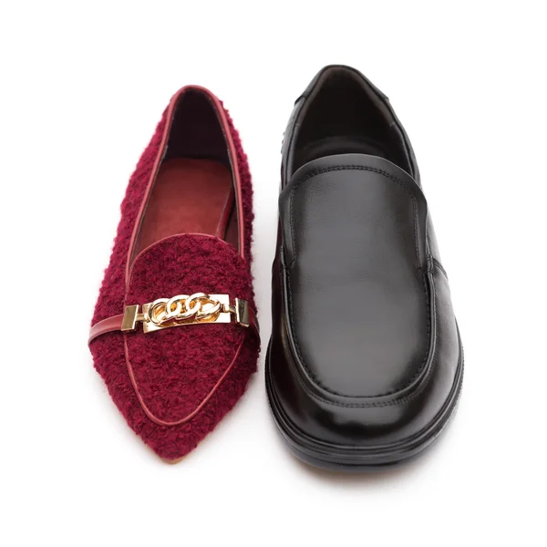 Damesschoenen en mannen schoen, concept van harmonie paar of partnerschap en gelijkheid — Stockfoto