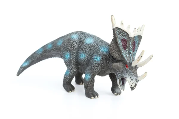 Styracosaurus juguete sobre un fondo blanco — Foto de Stock