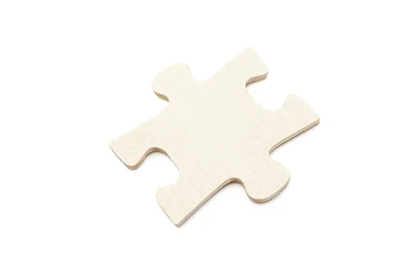 Pièce de puzzle sur blanc avec chemin de coupe — Photo