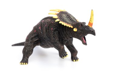 Triceratops oyuncak beyaz bir arka plan üzerinde