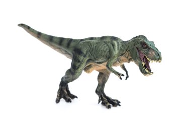 Tyrannosaurus oyuncak beyaz bir arka plan üzerinde