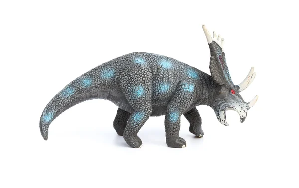 Styracosaurus toy på vit bakgrund — Stockfoto