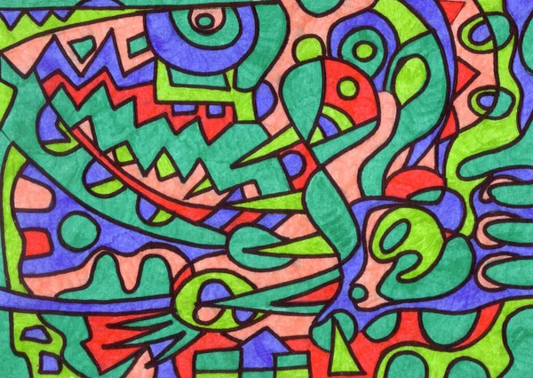 Marker Abstract Drawing Paper — Stock Photo, Image