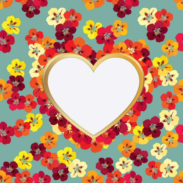 Valentines Day Floral Greeting Card — Stockový vektor