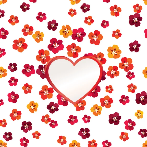 Valentines Day Floral Greeting Card — Stockový vektor