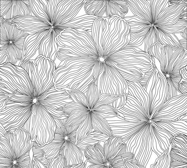 Pattern with beautiful peony flowers — ストックベクタ