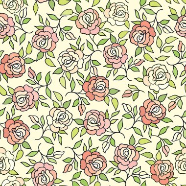 Gül çiçekleriyle kusursuz desen 