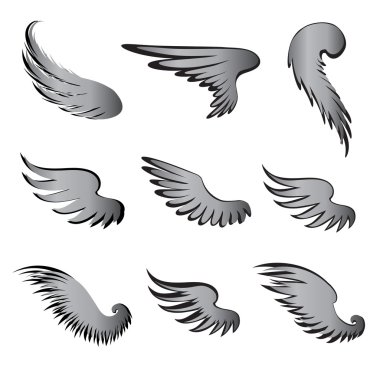 soyut kanatlar seti.