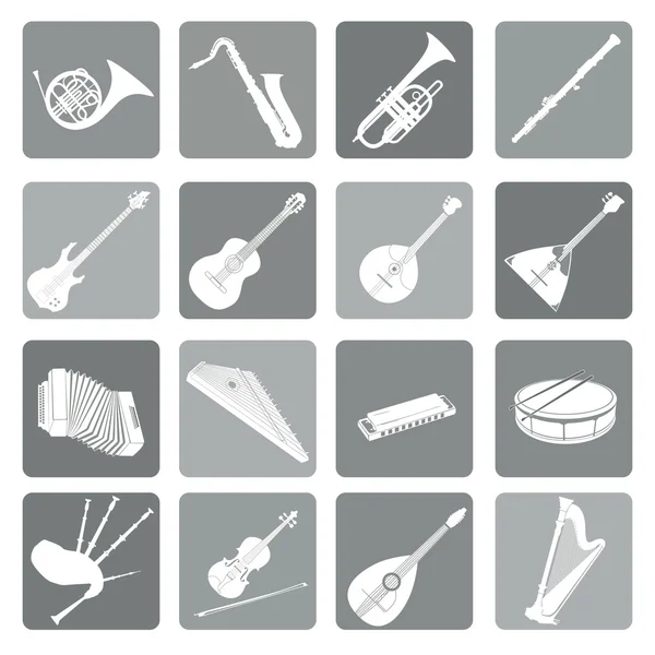 Musical instruments icons set — Stock Vector