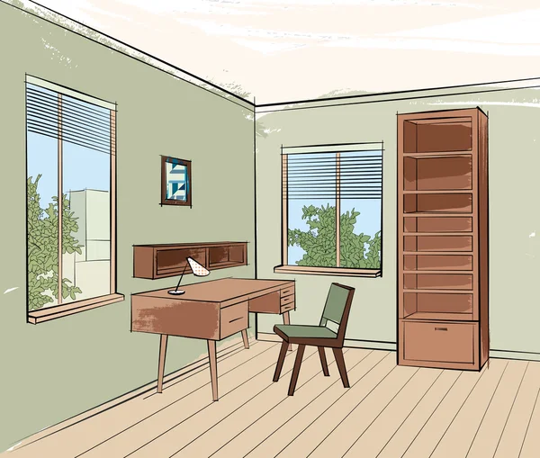 Inicio obra interior palce — Vector de stock