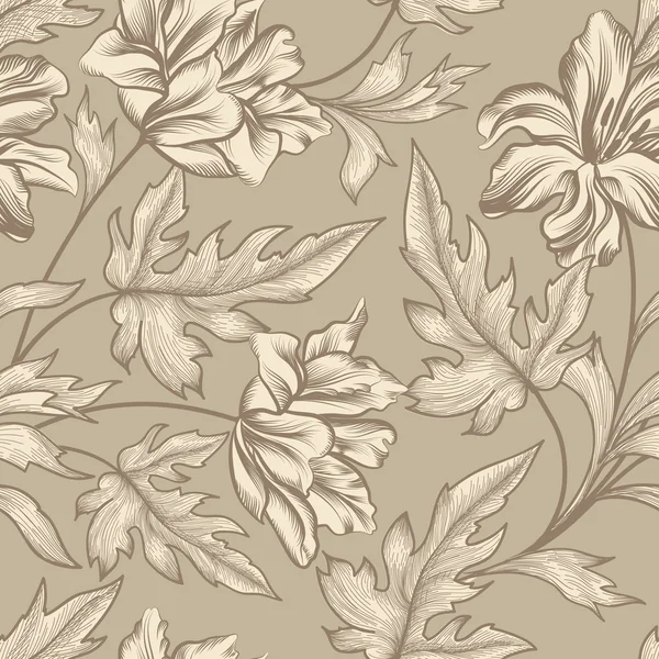 Motif floral sans couture — Image vectorielle