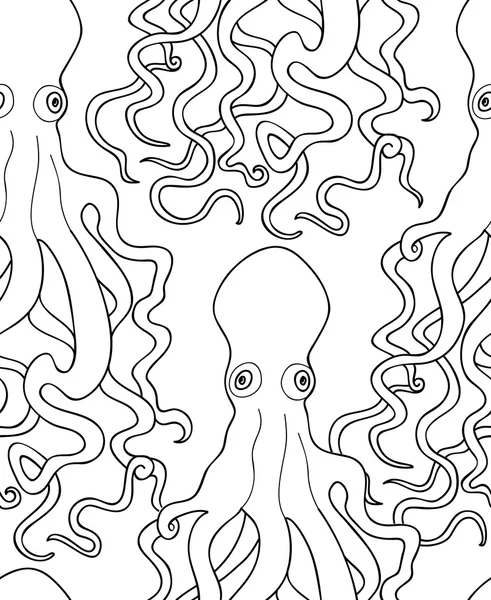 Octopuses seamless pattern — Stock Vector