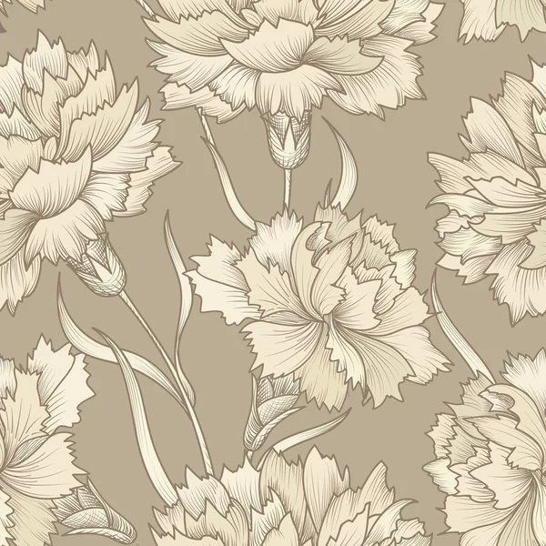 Patrón con flores de clavel — Archivo Imágenes Vectoriales