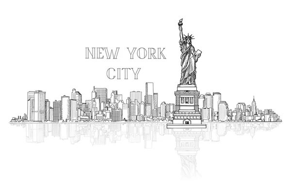 New York skyline sketch Royalty Free Stock Vectors