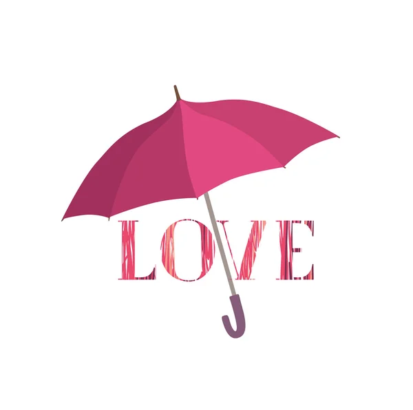 Signe d'amour sur la protection parapluie — Image vectorielle