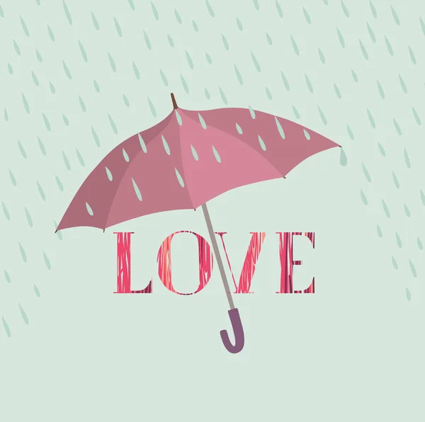 Love sign over umbrella protection — Stock Vector