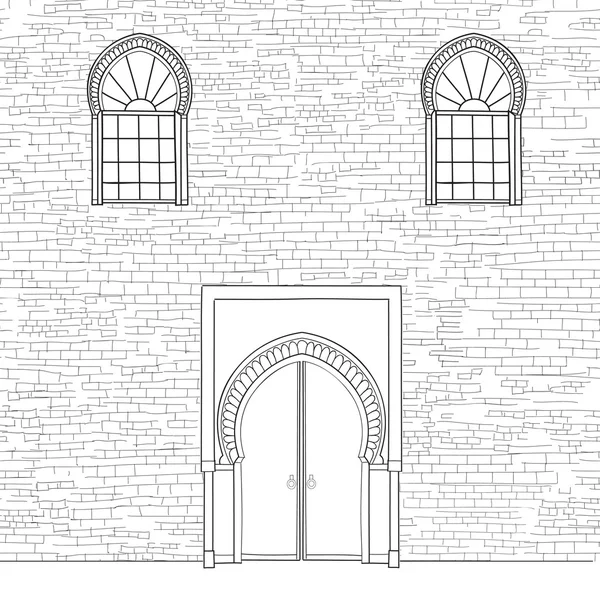 Дверний отвір у мусульманському стилі — стоковий вектор