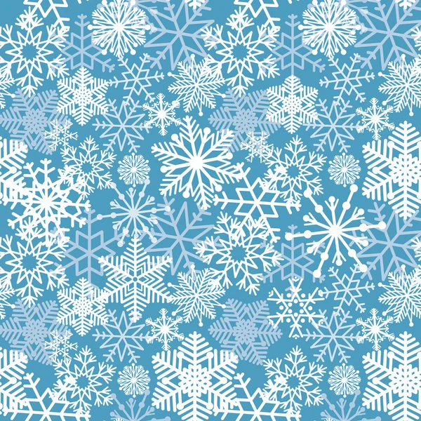 Copos de nieve patrón sin costuras — Vector de stock