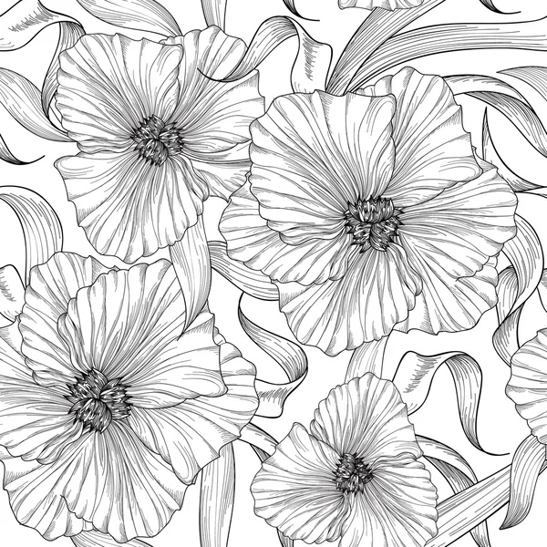 Florales nahtloses Muster. — Stockvektor