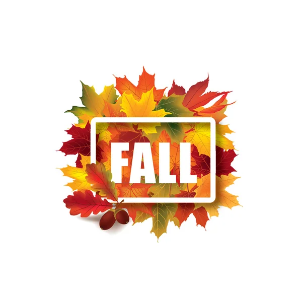 Marco de hojas de otoño. — Archivo Imágenes Vectoriales